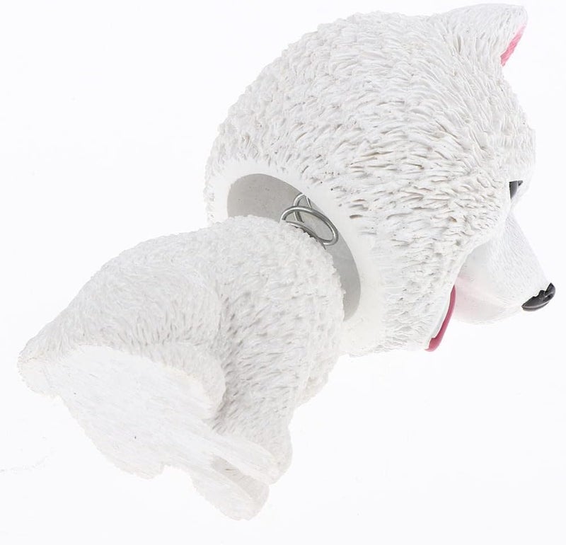 كلاراكو مجسم كلب صغير يهز رأسه مصنوع من الراتنج، يُستخدم كزينة للوحة القيادة في السيارات، أو كحيوان أليف مصغر من نوع سامويد لبيوت الدمى. - Image 1