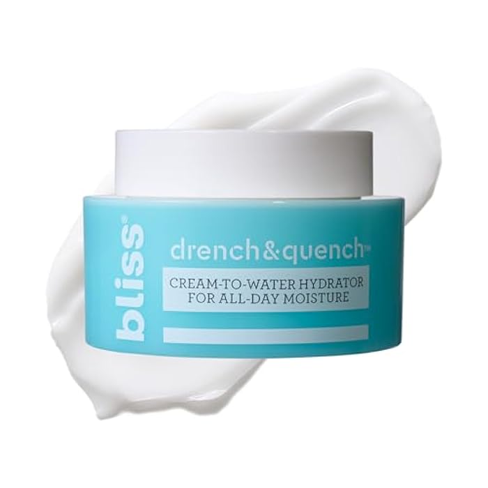 Bliss Drench & Quench Hyaluronic Acid Cream to Water Moisturizer | Lightweight Face Cream with 4 Types of Hyaluronic Acid for All Day Hydration and Plump Skin | Clean Vegan & Cruelty Free 1.7 fl oz - Image 1