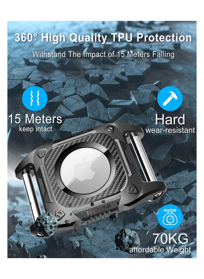 Excefore Airtag Dog Collar Holder,IPX8 Waterproof Dog Airtag Holder Case,Hard TPU Full Protection with Detachable Iron Bolt for Air Tag Dog Collar,Compatible Apple Air tag. - Image 2