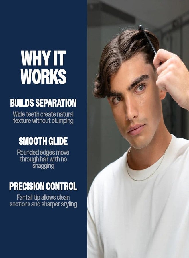 Slick Gorilla Texture Comb for Men & Women - Football Edition Carbon Wide Tooth Comb - Styling Comb for Straight, Wavy & Curly Hair - Adds Texture, Lift, Shape & Control - Men’s Hair Styling Product - Image 3