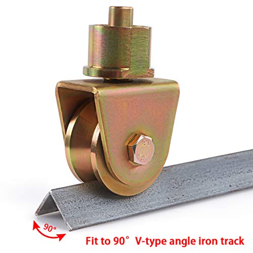 Skelang Sliding Gate Wheels 2.5”, V Groove Caster with 360 Degree Rotational Stem, V Track Gate Roller for Foldable Sliding Gate, Total Load Capacity 1320 Lbs, Pack of 2 - Image 4