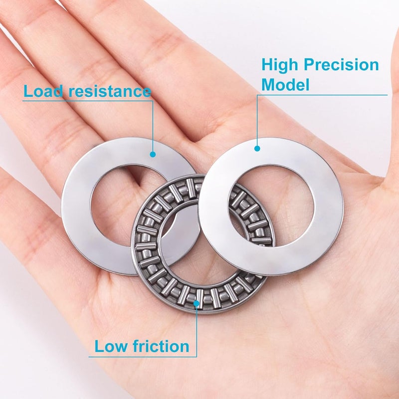 OIIKI OIIKI 6 Sets AXK2035 Needle Roller Bearings with 2 AS Washers OD 35mm ID 20mm Thick 4mm Small Bearings Thrust Bearings for Mower Lawn Tractor Automotive  - Image 3