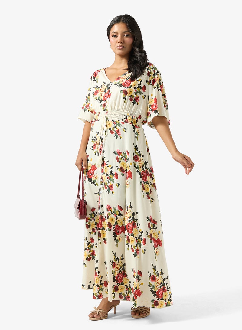 Ginger Plus Boho Floral Print A Line Dress - Image 4