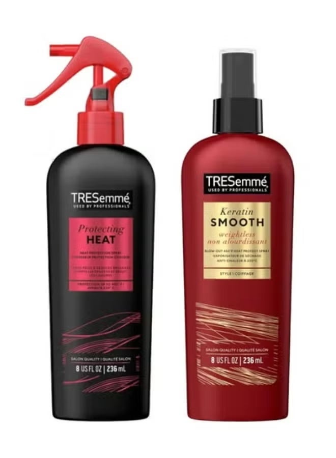 تريزيميه بخاخ حماية الشعر من الحرارة حتى 450 من تريسمي - 236 مل و بخاخ ترسمي منعم شعر بالكيراتين 236مل قطعتين