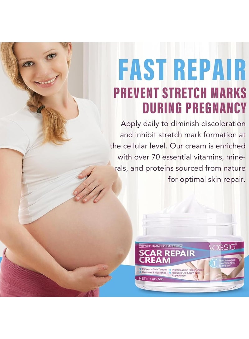VOGSIG 50g Scar Removal Cream for Damaged Skin Surgery Scar Dead Skin Elimination Acne Scars Insect Bites and Pregnancy Lines Moisturizing and Skin Repair Reduce Scars and Mark Scar Repair Cream - Image 3