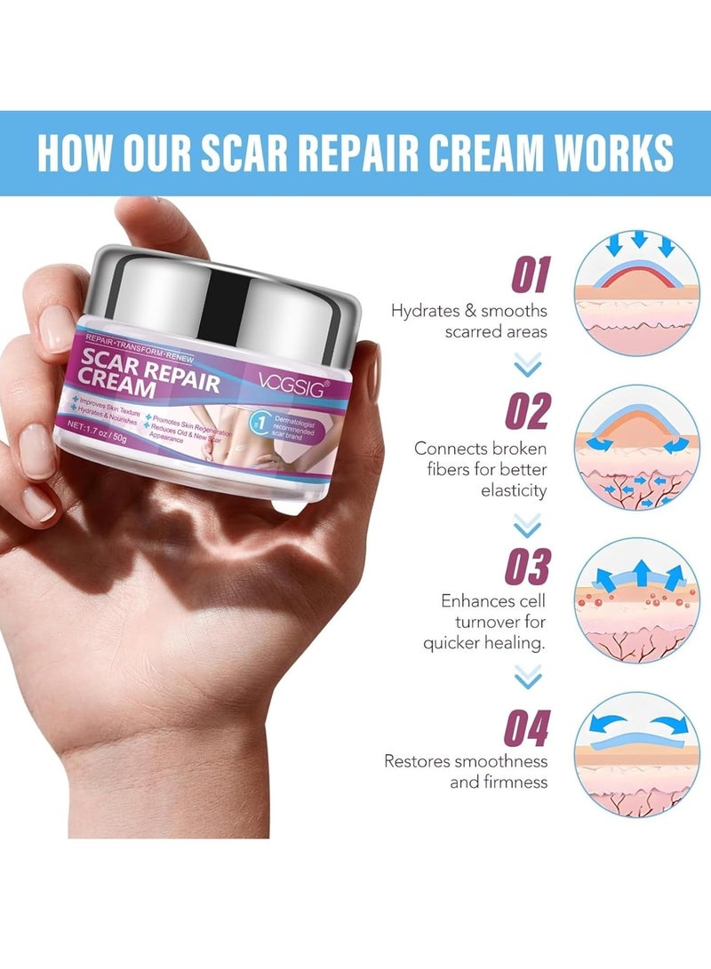 VOGSIG 50g Scar Removal Cream for Damaged Skin Surgery Scar Dead Skin Elimination Acne Scars Insect Bites and Pregnancy Lines Moisturizing and Skin Repair Reduce Scars and Mark Scar Repair Cream - Image 4