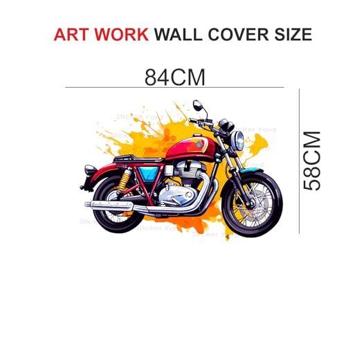 Sticker Yard PVC Vinyl Bike Design Self-Adhesive Wall Sticker for Home Decor/Decoration - Living Room, Bedroom, Kids Room (Multicolor,Size 84X58CM) - Image 4
