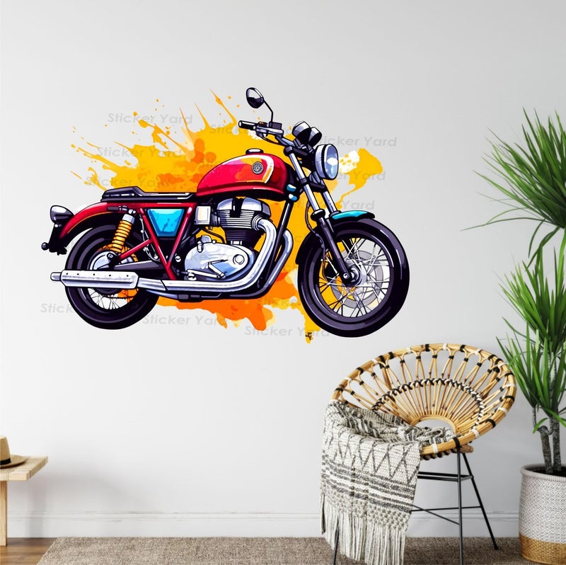 Sticker Yard PVC Vinyl Bike Design Self-Adhesive Wall Sticker for Home Decor/Decoration - Living Room, Bedroom, Kids Room (Multicolor,Size 84X58CM) - Image 2