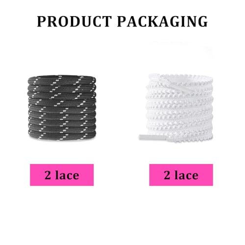 NDTEZUGT Mixed Color Round Shoe Laces for Miu Miu Sneaker, Flat Leather Shoelaces Replacement Laces kit (Multicolor-Black+White) - Image 2