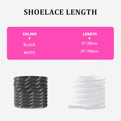 NDTEZUGT Mixed Color Round Shoe Laces for Miu Miu Sneaker, Flat Leather Shoelaces Replacement Laces kit (Multicolor-Black+White) - Image 4
