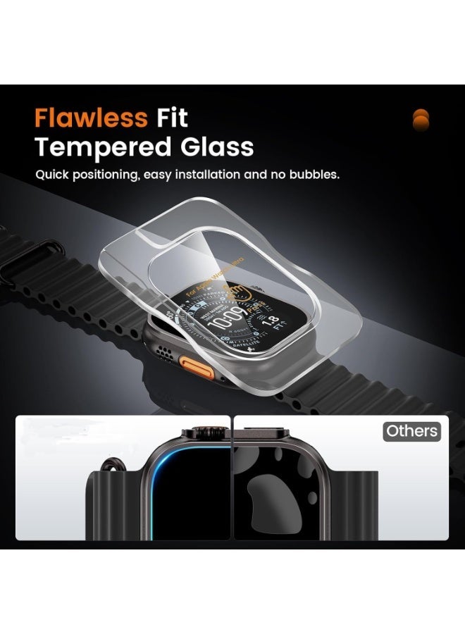 حافظة حماية معدنية 2 في 1 لـ Apple Watch Ultra 3/2/1 49 مم، إطار معدني متين (بمصد) مع غطاء خلفي كامل – حماية ضد الصدمات لـ iWatch Ultra 49 مم، مزودة بزجاج شاشة مقوّى - Image 4