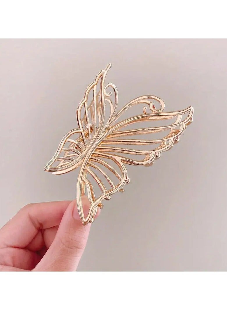 Goolsky Vintage Alloy Butterfly Hair Clip - Elegant Hollow-Out Design, Rectangular Shape, Multicolor, Minimalist Style for Women and Girls, Butterfly Jewelry - Image 5