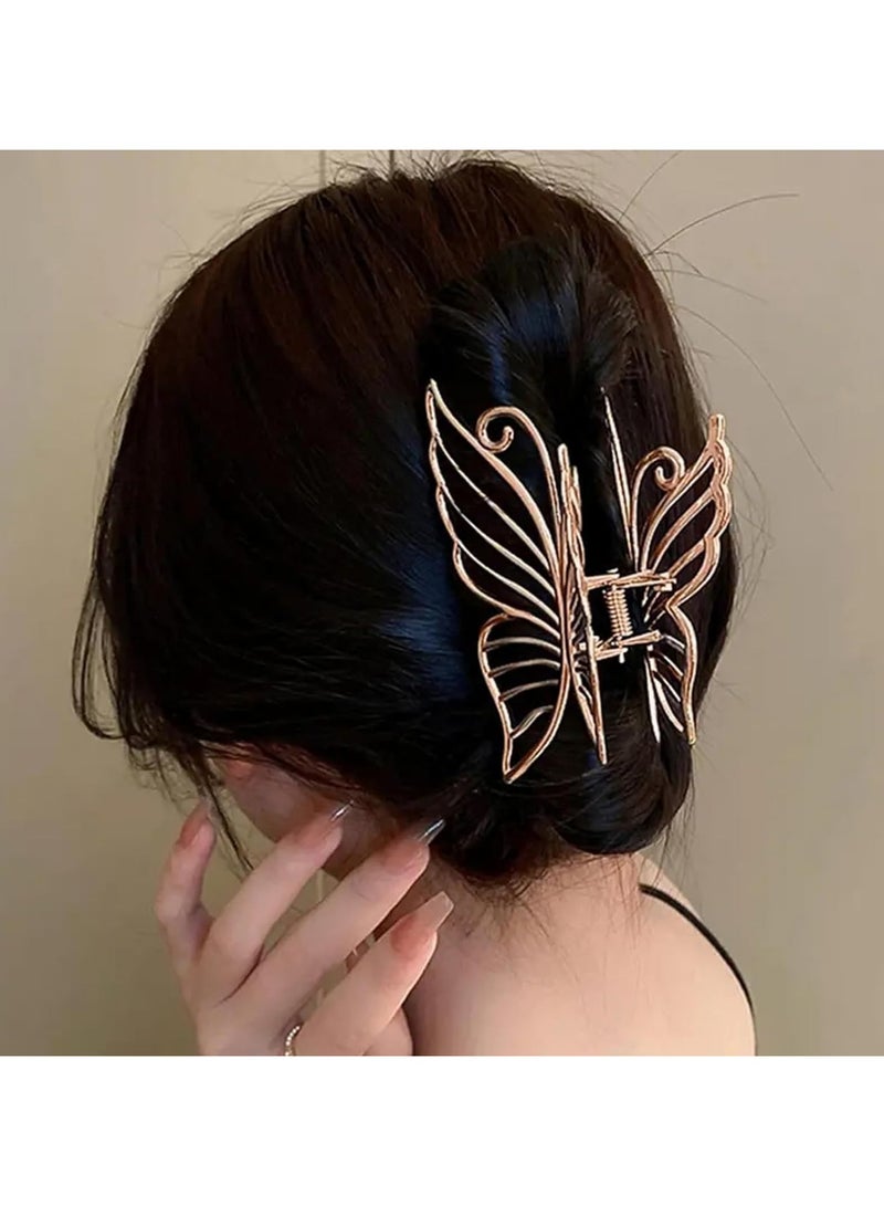 Goolsky Vintage Alloy Butterfly Hair Clip - Elegant Hollow-Out Design, Rectangular Shape, Multicolor, Minimalist Style for Women and Girls, Butterfly Jewelry - Image 2