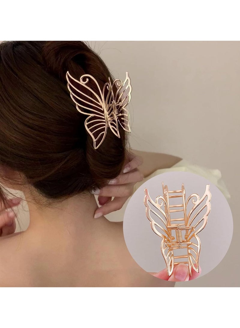 Goolsky Vintage Alloy Butterfly Hair Clip - Elegant Hollow-Out Design, Rectangular Shape, Multicolor, Minimalist Style for Women and Girls, Butterfly Jewelry - Image 3