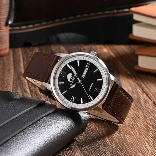 BISONSTRAP Leather Watch Straps, Classic Oil Waxed Leather, Quick Release Replacement Band for Men and Women, 22mm, Coffee Brown/Silver Buckle - Image 2