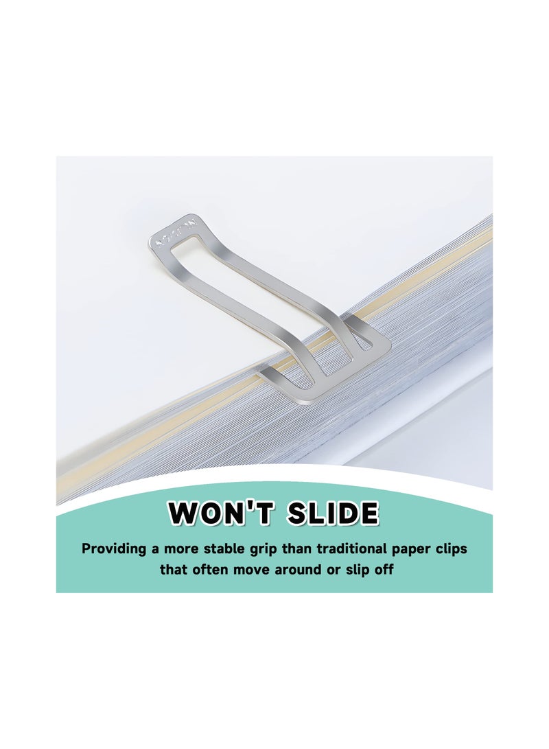 Non Skid Paper Clips, Medium Size/Standard Size, Nonskid Cute Metal Stainless Steel Paperclips for School Home Office Supplies, Bulk 50 Pcs, for Diy Projects or Even for Fixing Tablecloths(50 Count)