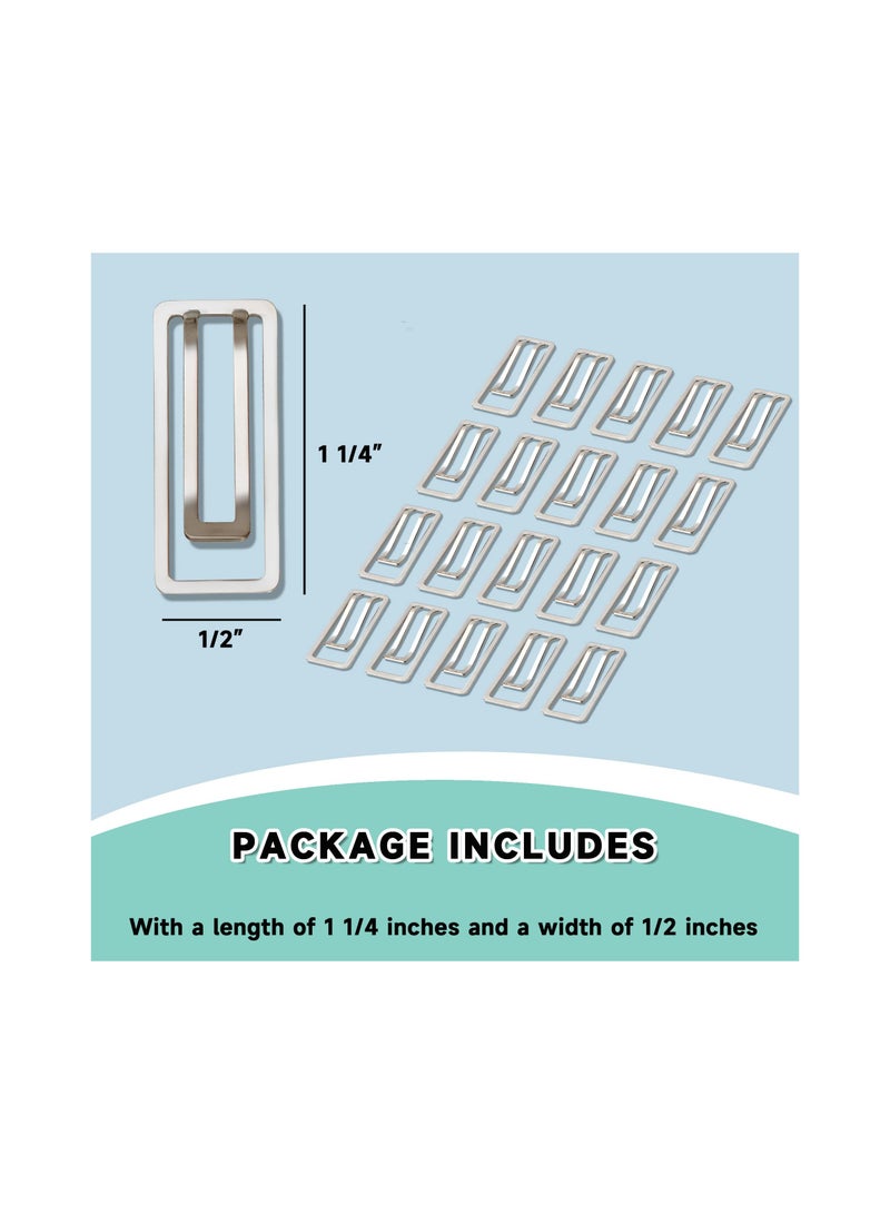 Non Skid Paper Clips, Medium Size/Standard Size, Nonskid Cute Metal Stainless Steel Paperclips for School Home Office Supplies, Bulk 50 Pcs, for Diy Projects or Even for Fixing Tablecloths(50 Count)