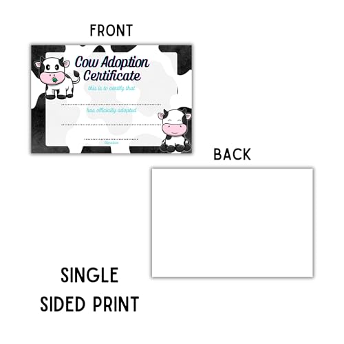 Lashicorn Cow Adoption Certificate Postcards | 30pk 4x6” Hairy Highland Stuffed Animal Baby Calf Horse Farm Mini Pet Toy Zoo Birthday Party - Image 4