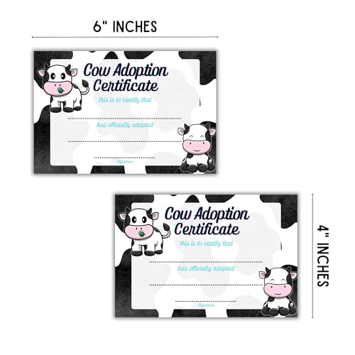 Lashicorn Cow Adoption Certificate Postcards | 30pk 4x6” Hairy Highland Stuffed Animal Baby Calf Horse Farm Mini Pet Toy Zoo Birthday Party - Image 3
