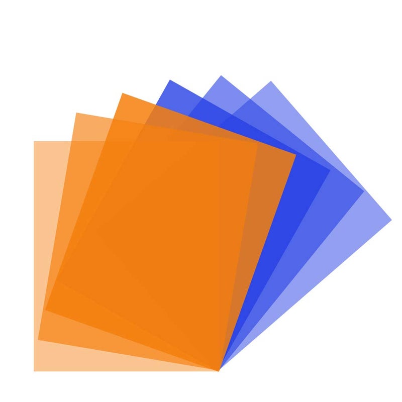 RENIAN Color Correction Gels Filter 6 Pack Kit 16x20 inches/40x50cm Warm Orange Blue Lighting Sheet for Photo Studio Video Flashlight Led Light Photography - Image 1