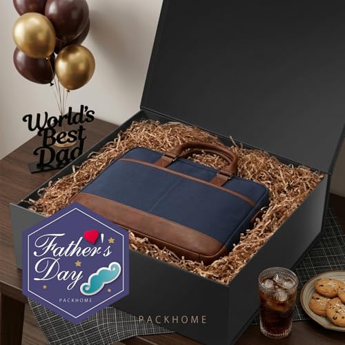 PACKHOME 17x14.5x5.5 Inches, Extra Large Gift Box with Lid, Magnetic Closure Box for Clothes and Large Gifts (Matte Black with Grain Texture) - Image 2