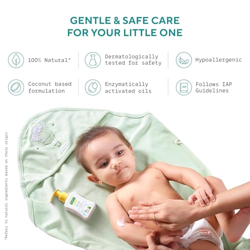 EQUALSTWO by Zydus Baby Moisturizer, 500ml, 100% Natural Coconut based Daily Baby Skin Care Body Lotion for Nourishing Skin, All Skin Types, PH 5.5, Dermatalogically Tested, No Parabens No Sulphates, (Pack 1) - Image 5