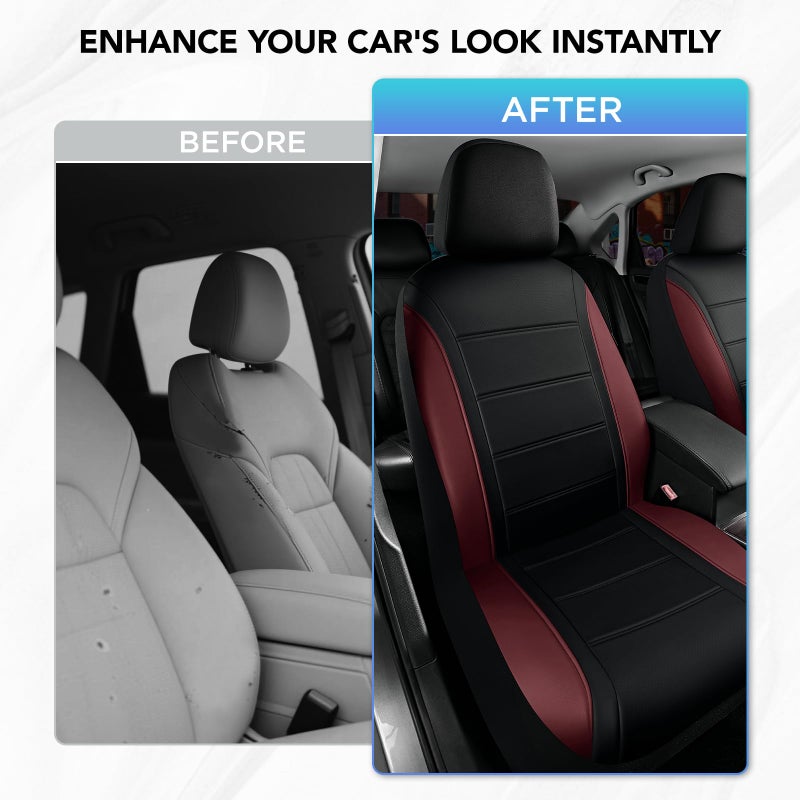 Road Comforts Leather Seat Covers, Breathable Car Seat Covers Full Set for Men,Airbag Compatible, Automotive Seat Covers Set Universal Fit Most Cars,Vans,Truck,SUV - Image 3