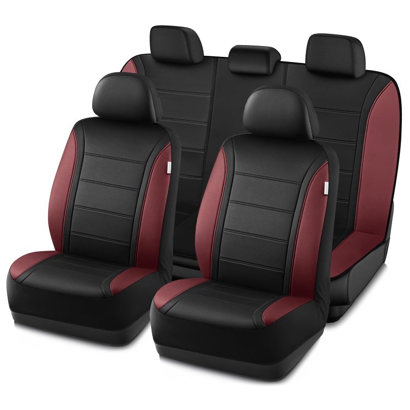 Road Comforts Leather Seat Covers, Breathable Car Seat Covers Full Set for Men,Airbag Compatible, Automotive Seat Covers Set Universal Fit Most Cars,Vans,Truck,SUV - Image 1