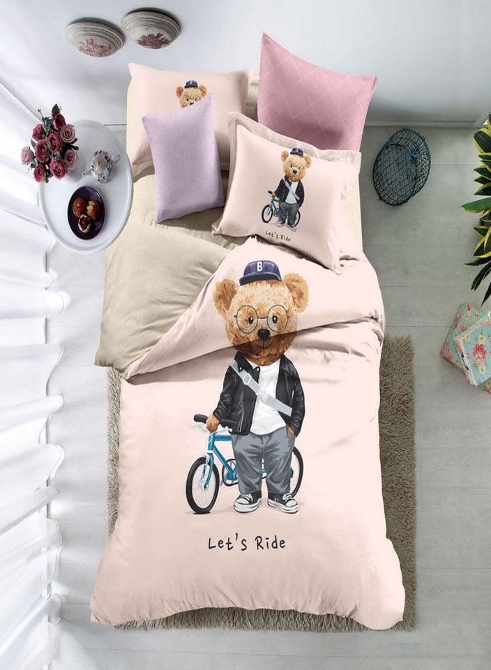 فيفوريت فيفرت طقم لحاف أطفال بيج نقشة بألوان متعددة سنجل نفر طقم 4 قطع - Image 1