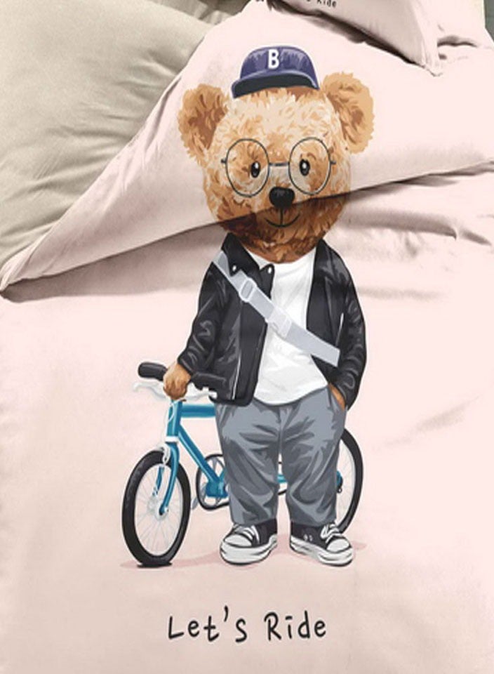 فيفوريت فيفرت طقم لحاف أطفال بيج نقشة بألوان متعددة سنجل نفر طقم 4 قطع - Image 3