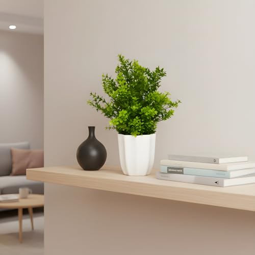 fancymart Plastic Artificial Plant Gardenia Leaves in Pot Perfect Potted Decoration for Home Living Room & Office Spaces Height - 30cm, Green - Image 2