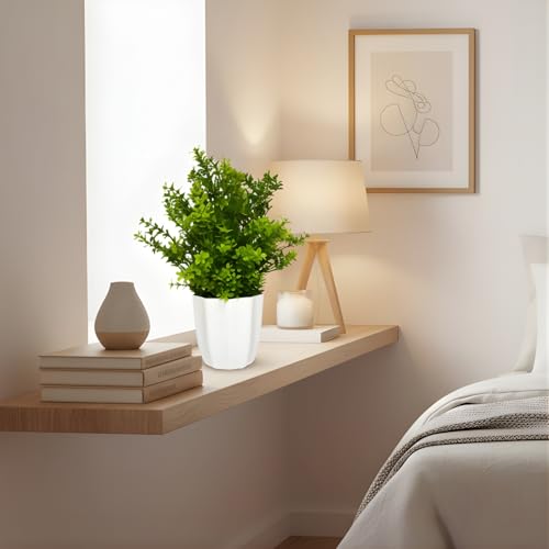fancymart Plastic Artificial Plant Gardenia Leaves in Pot Perfect Potted Decoration for Home Living Room & Office Spaces Height - 30cm, Green - Image 3