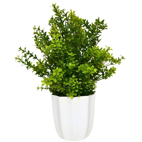 fancymart Plastic Artificial Plant Gardenia Leaves in Pot Perfect Potted Decoration for Home Living Room & Office Spaces Height - 30cm, Green - Image 5
