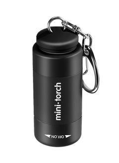 AROAQ Mini Keychain Flashlight, Usb Torch Rechargeable Colorful Led Flashlight, Portable Bright Flashlight Keychain, High-powered Keychain Lamp With Hook For Camping, (Black)  - Image 1