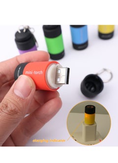 AROAQ Mini Keychain Flashlight, Usb Torch Rechargeable Colorful Led Flashlight, Portable Bright Flashlight Keychain, High-powered Keychain Lamp With Hook For Camping, (Black)  - Image 2