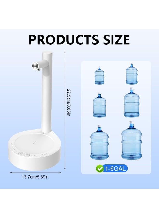 Desktop Water Dispenser for 5 Gallon Bottle & Universal Bottles, Electric Water Quantitative Pump Portable USB Charging Automatic Drinking Water Jug Bottle Dispenser (White) - Image 5