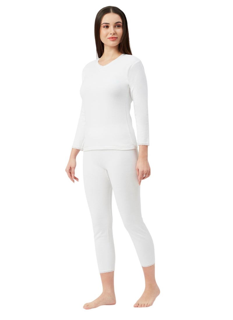 BYC GIRLS INNER FULL BODY THERMAL SET - WHITE  - Image 2