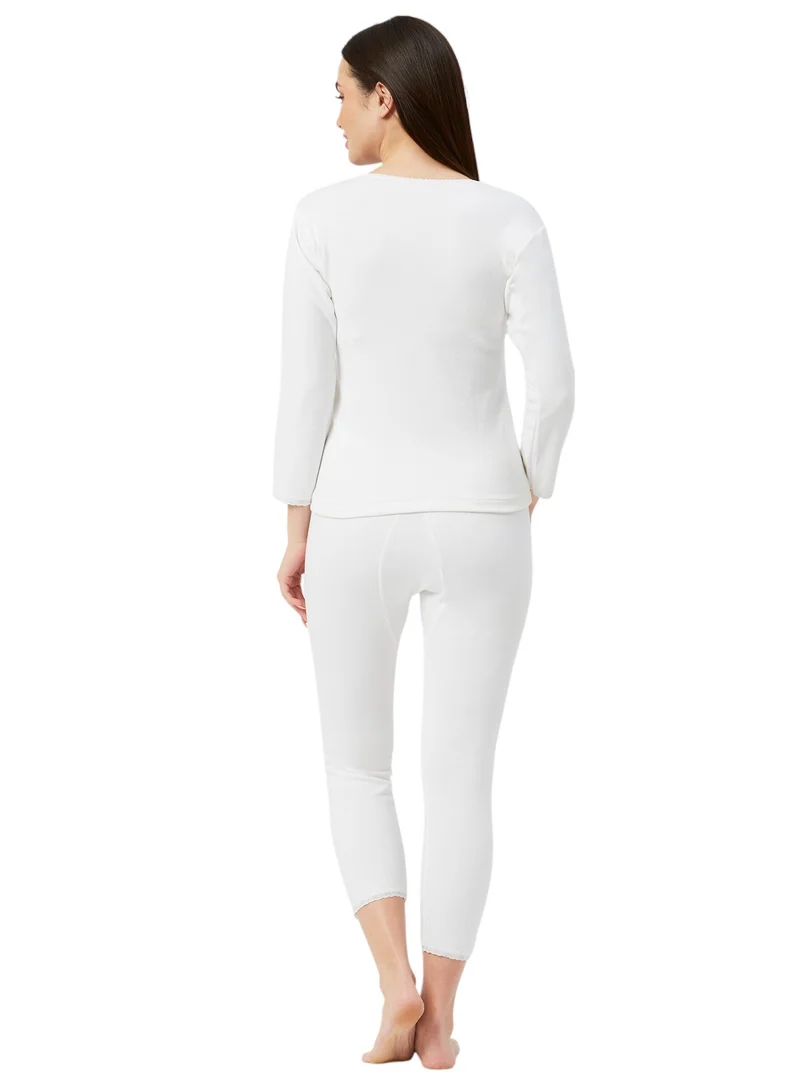 BYC GIRLS INNER FULL BODY THERMAL SET - WHITE White