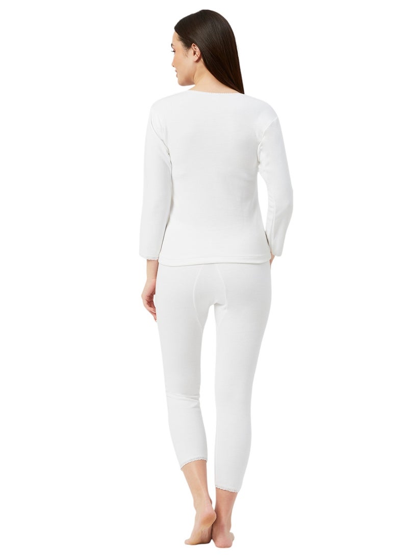 BYC GIRLS INNER FULL BODY THERMAL SET - WHITE  - Image 4