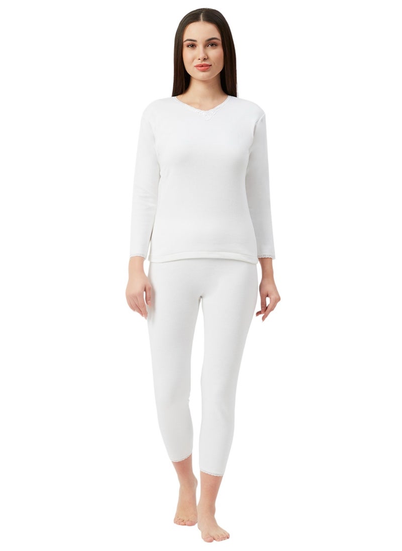 BYC GIRLS INNER FULL BODY THERMAL SET - WHITE  - Image 1