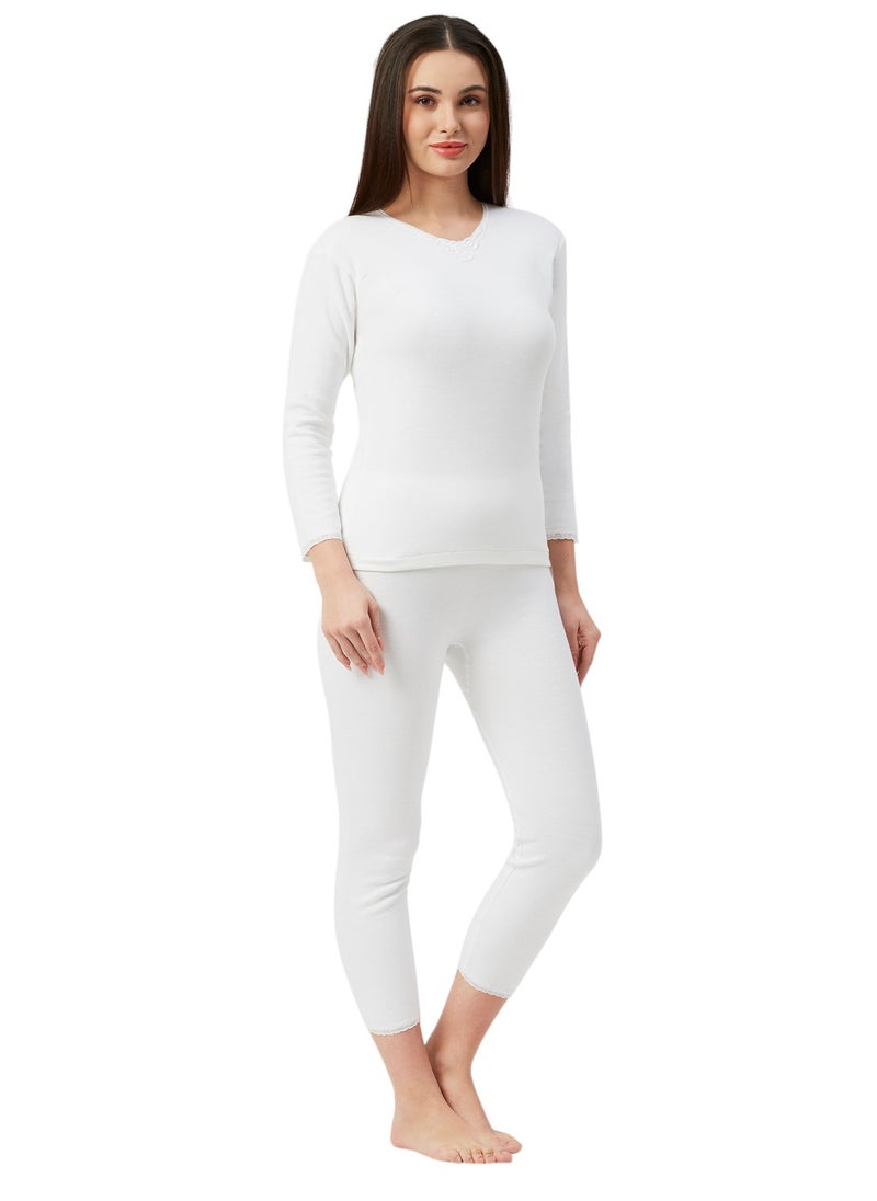BYC GIRLS INNER FULL BODY THERMAL SET - WHITE  - Image 3