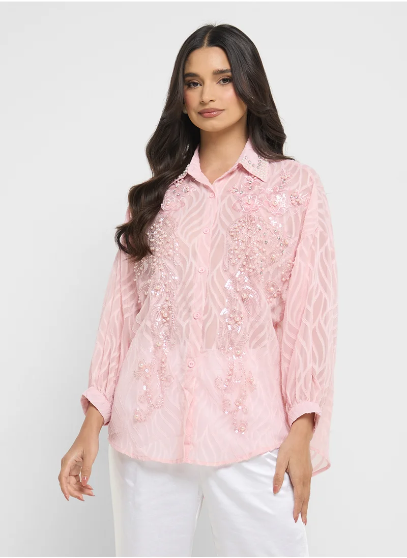 ايلا Embellished Button Down Shirt