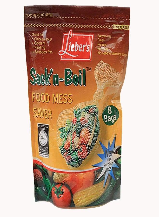 Lieber's Sack N Boil, 8-Count Disposable Breathable Cotton Waste Bags for Kitchen/Food Waste