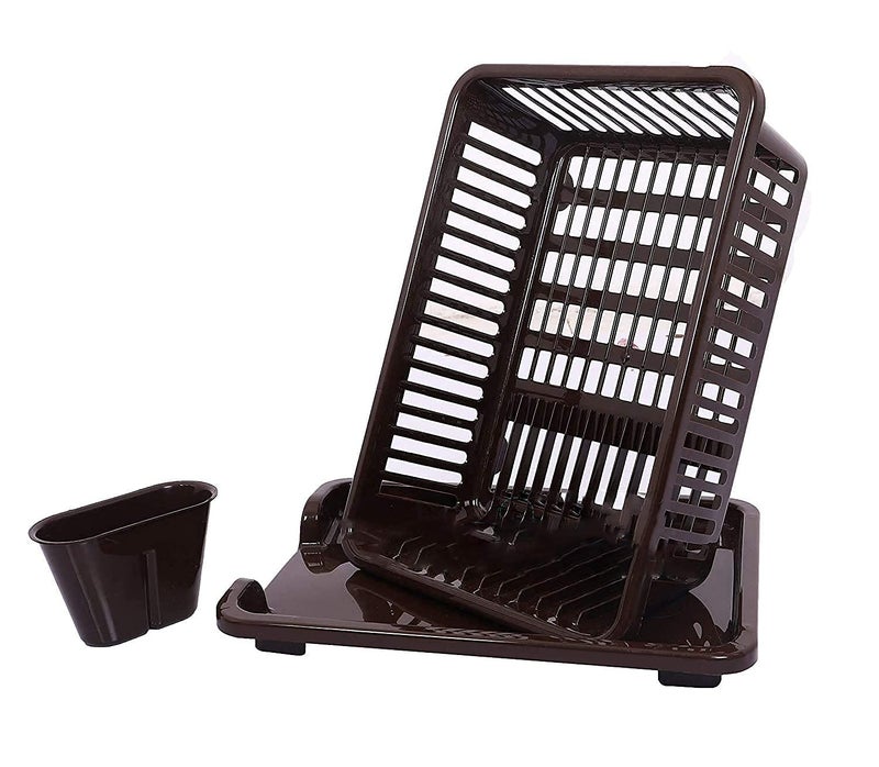 Maruti_Nandan_Enterprise 3 in 1 Large Durable Plastic Kitchen Sink Dish Rack Drainer Drying Rack Washing Basket with Tray for Kitchen Dish Rack Organizers Utensils Tools Cutlery Multicolor  - Image 2