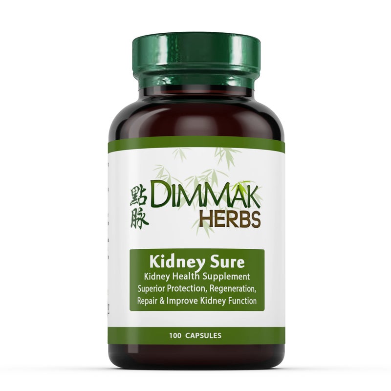 Dimmak Herbs Certified Organic Kidney Sure Health Supplement Chinese Herb Kidney Blend Detoxifier Regenerator for Health Care Protection 100 caps 400mg
