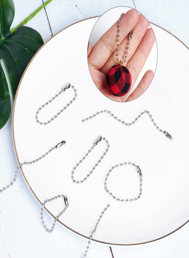 SUMERSHA 100Pcs Ball Bead Chains 4 Inch, Adjustable Metal Chains 2.4mm, with Connectors - Keychain, Dog Tag Chains for Jewelry Making, DIY Craft Projects, Silver Color - Image 4