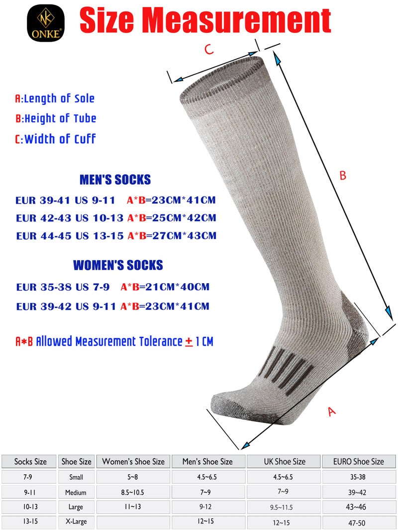 ONKE Max Full Cushion Knee High Socks for Men Steel Toe Work Boot Over the Calf OTC Moisture Wicking Thermal Hiking Hunting(Brown XL) - Image 5