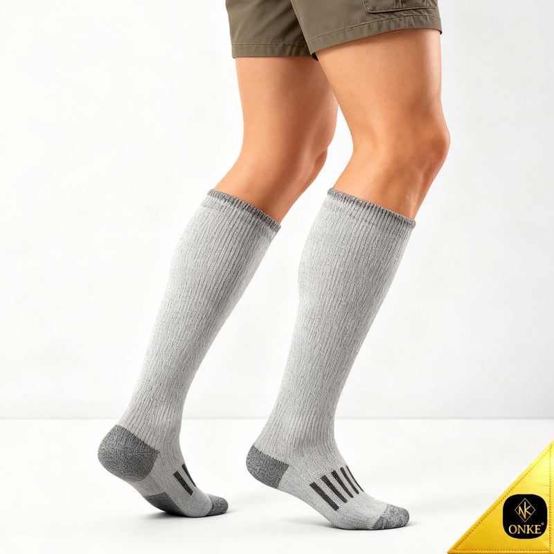 ONKE Max Full Cushion Knee High Socks for Men Steel Toe Work Boot Over the Calf OTC Moisture Wicking Thermal Hiking Hunting(Brown XL) - Image 3