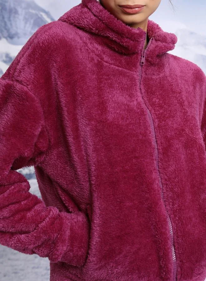 Tokyo Talkies Relaxed Fit Hooded Fleece Sweatshirt by Styli