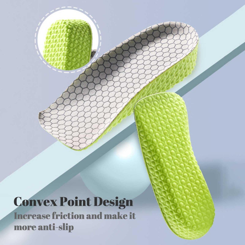 Yuheybe Height Increase Insoles for Men and Women, 3 Pairs Foot Arch Contour Shoes Lifts, Orthopedic Heel Lift Cushion Gel Leg Discrepancy Balancer (Green - 1.5cm 2.5cm 3.5cm) - Image 5